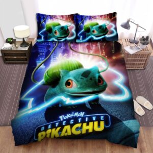 Pokemon Detective Pikachu Movie Bulbasaur Poster Bed Sheets Spread Duvet Cover Bedding Set.jpg
