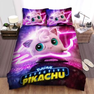 Pokemon Detective Pikachu Movie Jigglypuff Poster Bed Sheets Spread Duvet Cover Bedding Set.jpg
