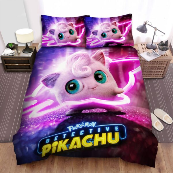 Pokemon Detective Pikachu Movie Jigglypuff Poster Bed Sheets Spread Duvet Cover Bedding Set.jpg