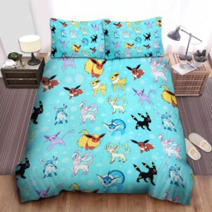 Pokemon Eevee Evolutions Bed Sheets Spread Duvet Cover Bedding Set.jpg