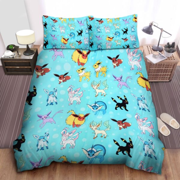 Pokemon Eevee Evolutions Bed Sheets Spread Duvet Cover Bedding Set.jpg