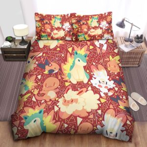 Pokemon Fire Pokemons Bed Sheets Spread Duvet Cover Bedding Set.jpg