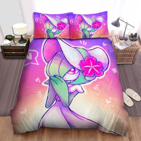 Pokemon Gardevoir Portrait Art Painting Bed Sheets Spread Duvet Cover Bedding Set.jpg
