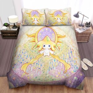 Pokemon Jirachi In Stained Glass Artwork Bed Sheets Spread Duvet Cover Bedding Set.jpg
