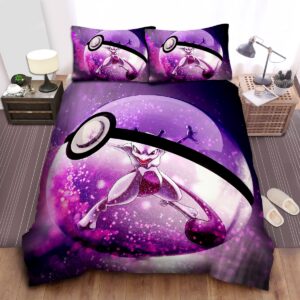 Pokemon Mewtwo Inside Pokeball Bed Sheets Spread Duvet Cover Bedding Set.jpg