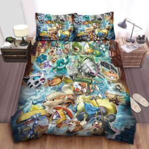 Pokemon Ninetales And Others Bed Sheets Spread Duvet Cover Bedding Set.jpg