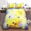 Pokemon Pikachu And Thunder Ball Bed Sheets Spread Duvet Cover Bedding Set.jpg
