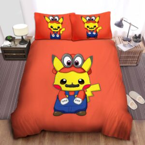 Pokemon Pikachu Cosplays Charizard Bed Sheets Spread Comforter Duvet Cover Bedding Set.jpg