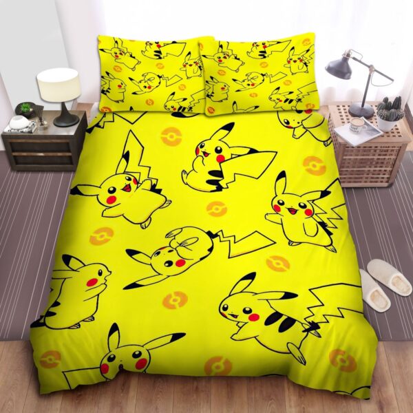Pokemon Pikachu Emotions Bed Sheets Spread Duvet Cover Bedding Set.jpg