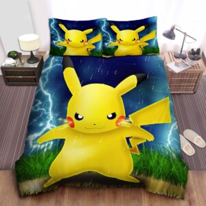 Pokemon Pikachu On The Rainy Night Bed Sheets Spread Duvet Cover Bedding Set.jpg