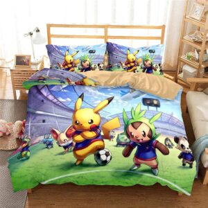 Pokemon Pikachu Print Duvet Cover Bedding Set.jpg