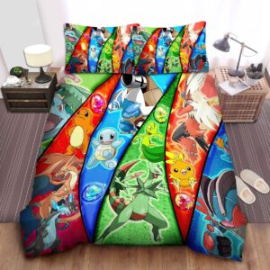 Pokemon Squirtle Evolved To Blastoise Bed Sheets Spread Duvet Cover Bedding Set.jpg