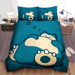 Pokemons Big Blue Snorlax Sleeping Bed Sheets Spread Duvet Cover Bedding Set.jpg