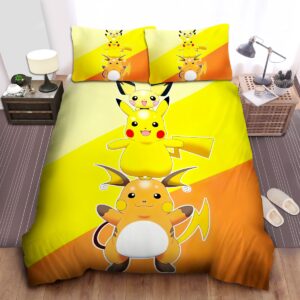 Pokemons Full Pikachu Evolution Team Bed Sheets Spread Duvet Cover Bedding Set.jpg