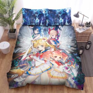 Sailor Moon Sailor Chibi Moon And Sailor Moon Bed Sheets Spread Duvet Cover Bedding Set.jpg
