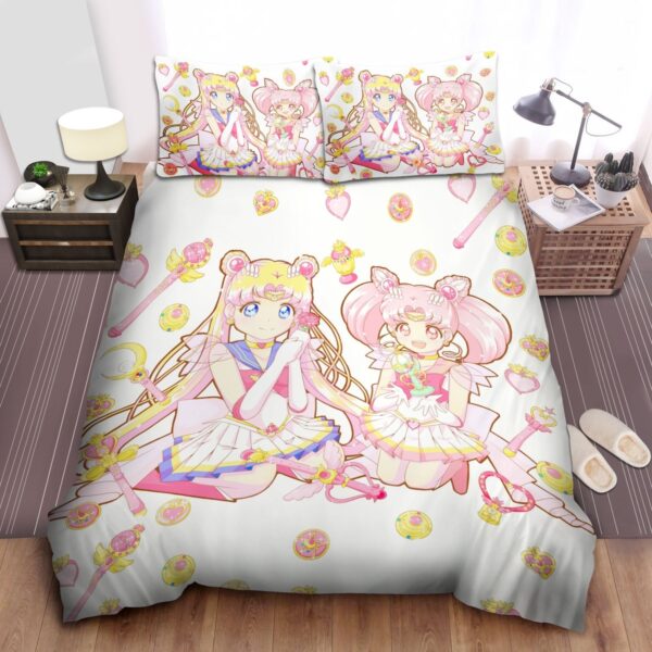 Sailor Moon Usagi Tsukino And Sailor Chibi Moon Bed Sheets Spread Duvet Cover Bedding Set.jpg