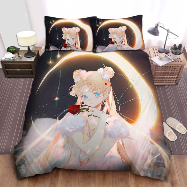 Sailor Moon Usagi Tsukino The Princess And Rose Bed Sheets Spread Duvet Cover Bedding Set.jpg