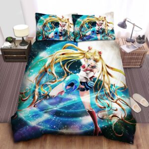 Sailor Moon Usagi Tsukino Using Moon Stick Bed Sheets Spread Duvet Cover Bedding Set.jpg