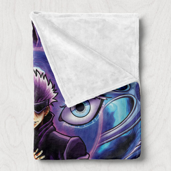 Trippy Gojo Satoru Hollow Purple Jujutsu Kaisen Fleece Blanket 2.jpg