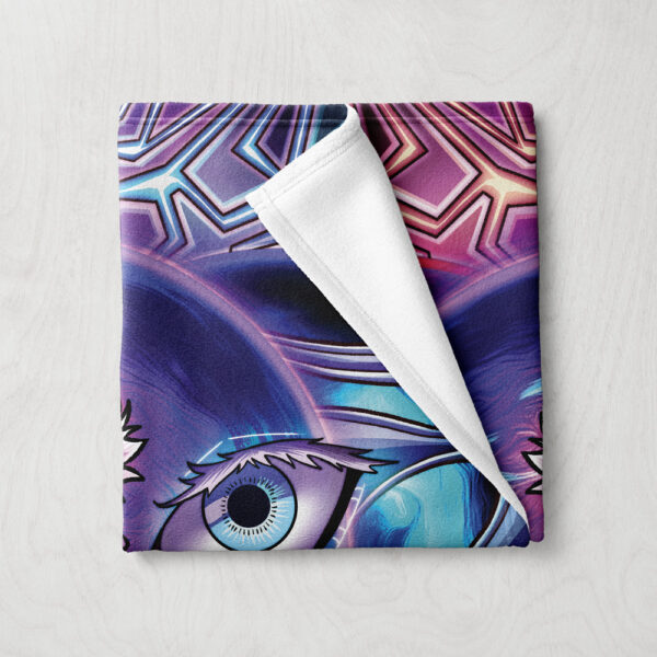 Trippy Gojo Satoru Hollow Purple Jujutsu Kaisen Fleece Blanket 3.jpg