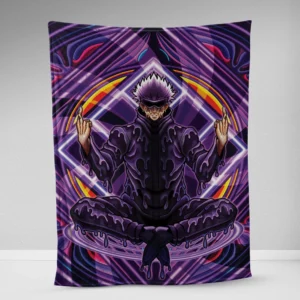 Trippy Meditating Gojo Satoru Jujutsu Kaisen Fleece Blanket 1.webp