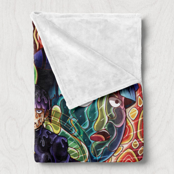 Trippy Meditating Shigeo Kageyama Mob Psycho 100 Fleece Blanket 3.jpg