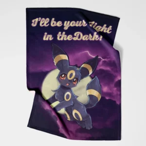 Umbreon Light in the Dark Pokemon Fleece Blanket 1.webp