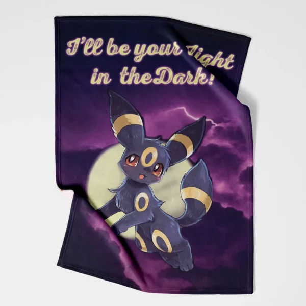 Umbreon Light in the Dark Pokemon Fleece Blanket 1.webp